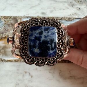 2145 Artisan Blue Stone Bracelet with Copper Accents